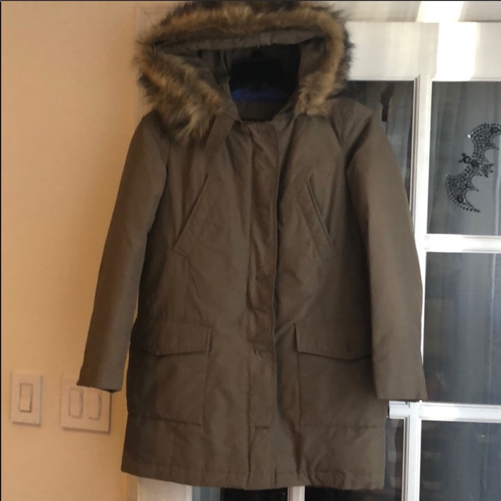 Zara SzM Green Parka Puffer Coat - Picture 1 of 14
